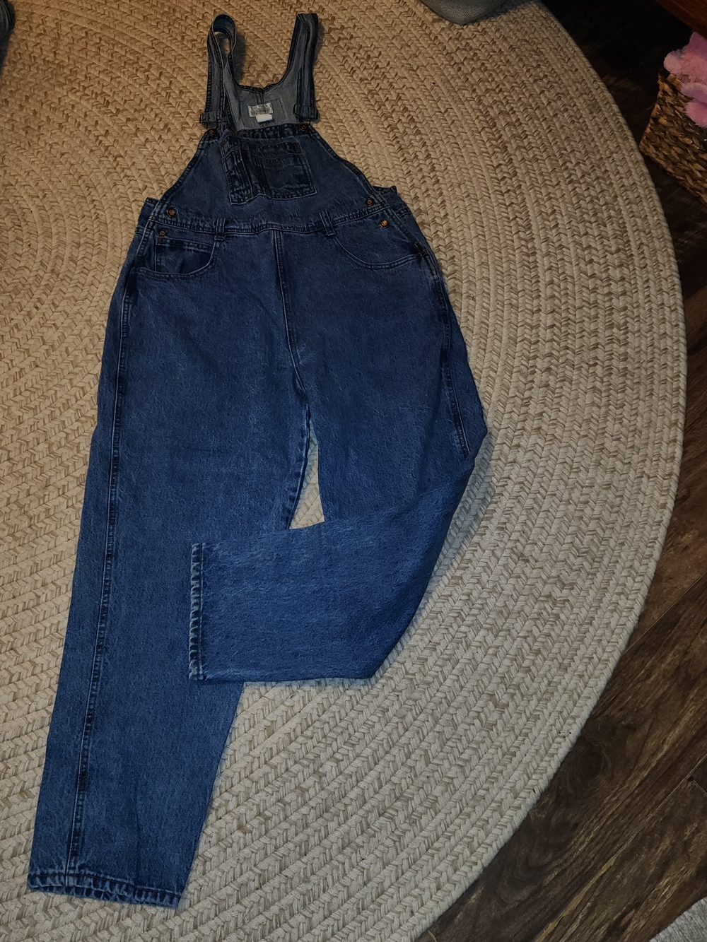 Vintage London Jean Victorias Secret Dark Denim Overalls Sz L Made In USA Moda